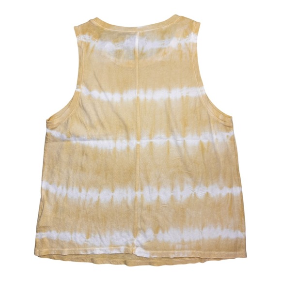 Outerknown Womens Medium Trippy Tank Top Yellow Tie Dye Organic Cotton New W/Tag - Picture 5 of 10